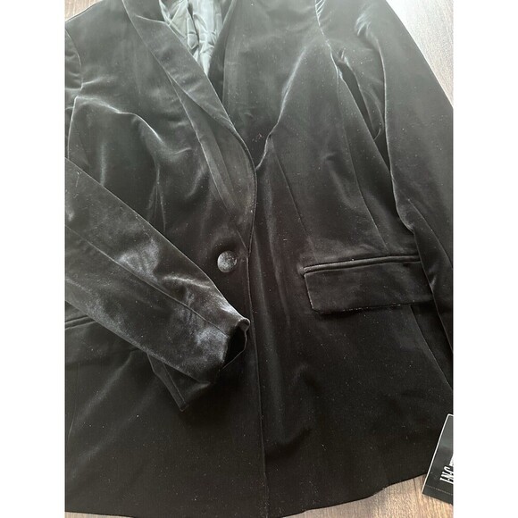 INC International Concepts Women's Velvet Blazer Chic Jacket Velour Black P S - Picture 7 of 12